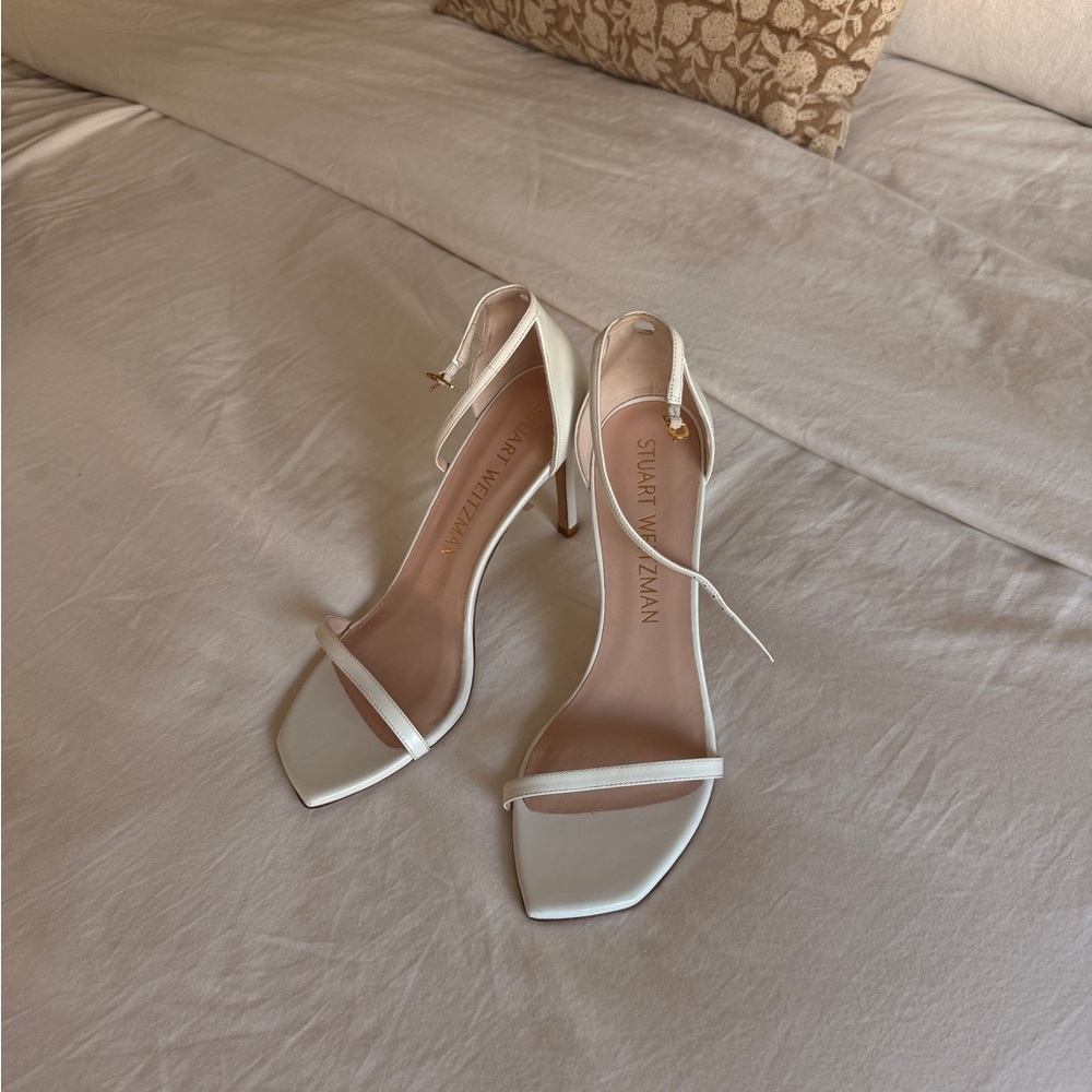 Stuart Weitzman Ivory Strappy Heels